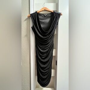 Elegant Black Draped Dress